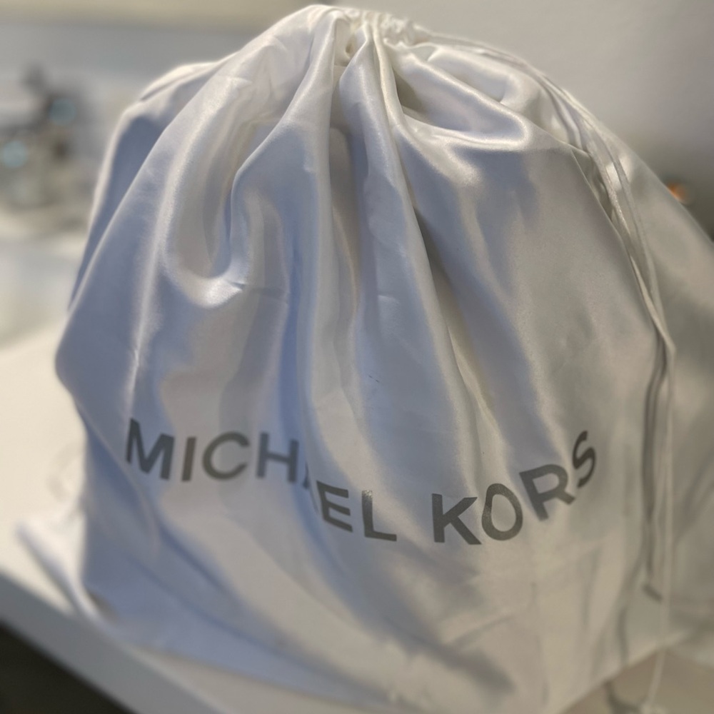 Michael Kors Brown and Tan Striped Leather Drawstring Bucket Bag - Picture 7 of 7